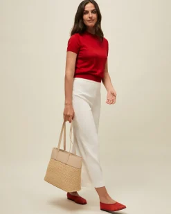 Bolso shopper grande efecto rafia