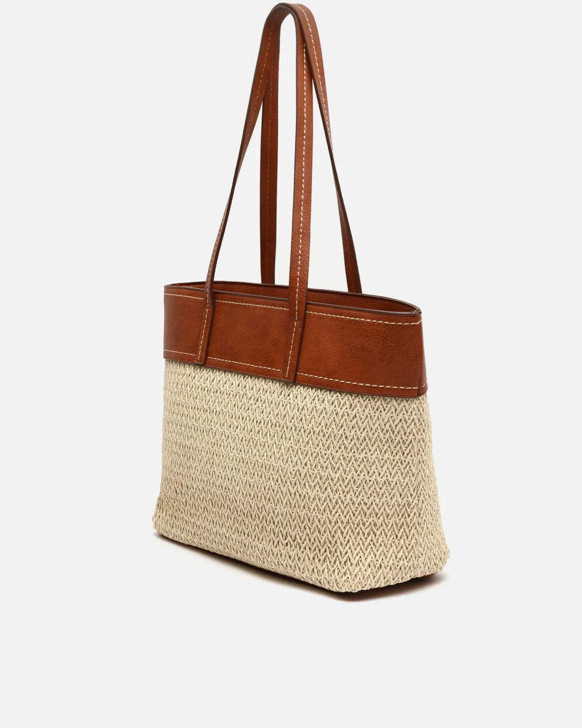 Bolso shopper grande efecto rafia