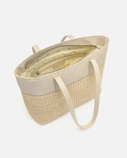 Bolso shopper grande efecto rafia