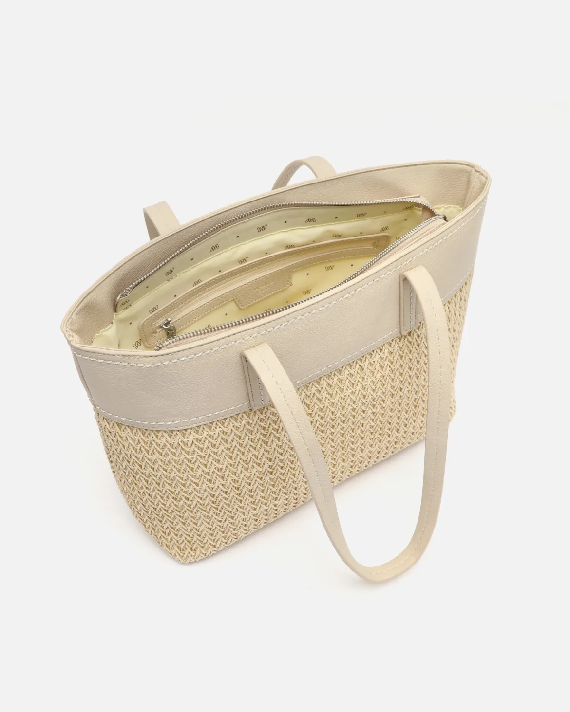 Bolso shopper grande efecto rafia