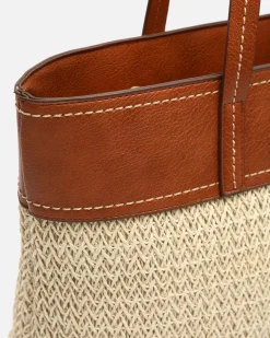 Bolso shopper grande efecto rafia