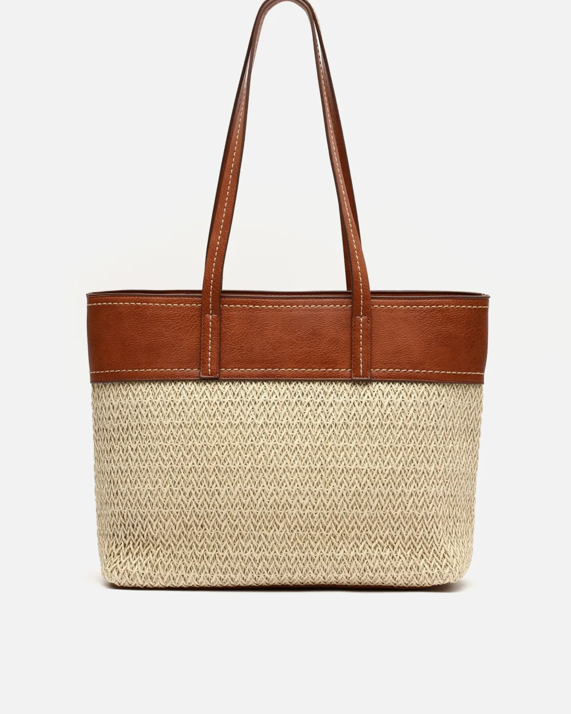 Bolso shopper grande efecto rafia