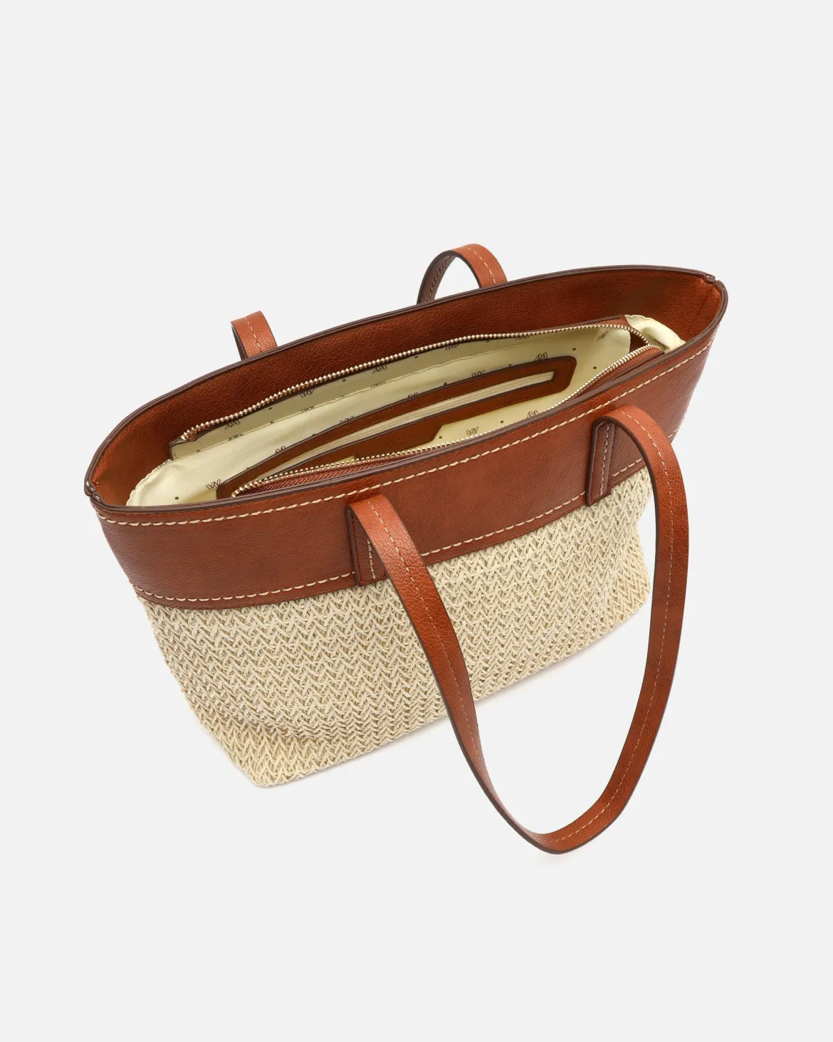 Bolso shopper grande efecto rafia