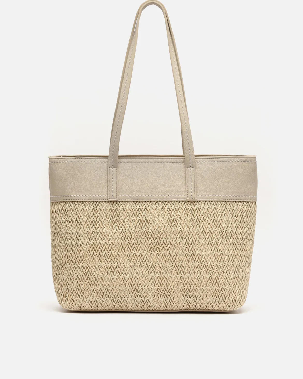 Bolso shopper grande efecto rafia