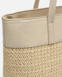 Bolso shopper grande efecto rafia