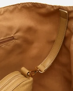 Bolso shopper grande efecto rafia con neceser extraíble