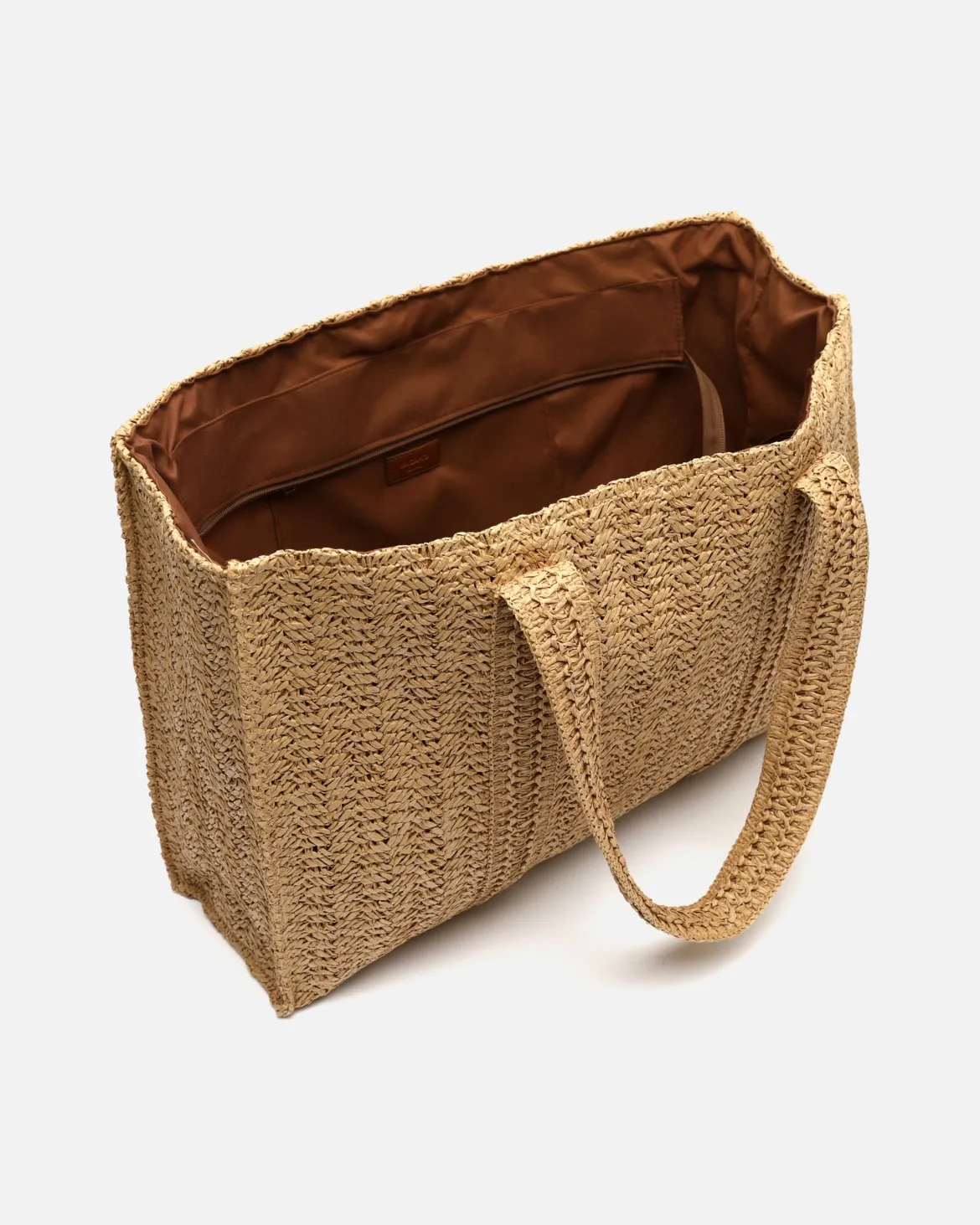 Bolso shopper grande efecto rafia