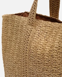 Bolso shopper grande efecto rafia