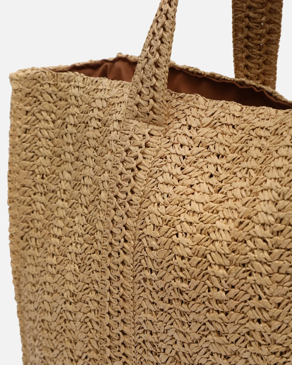 Bolso shopper grande efecto rafia