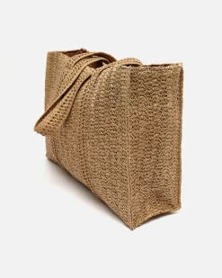 Bolso shopper grande efecto rafia
