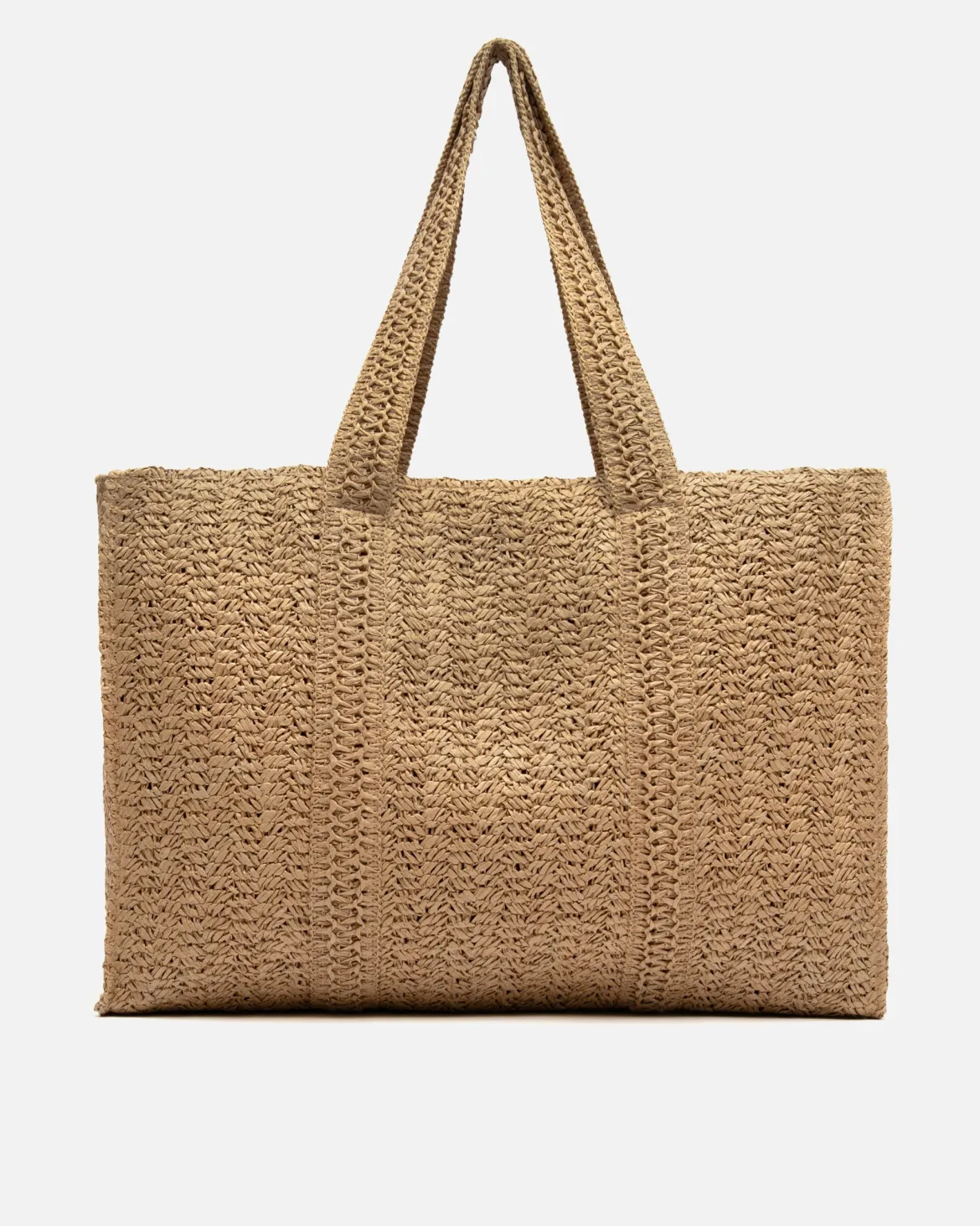 Bolso shopper grande efecto rafia