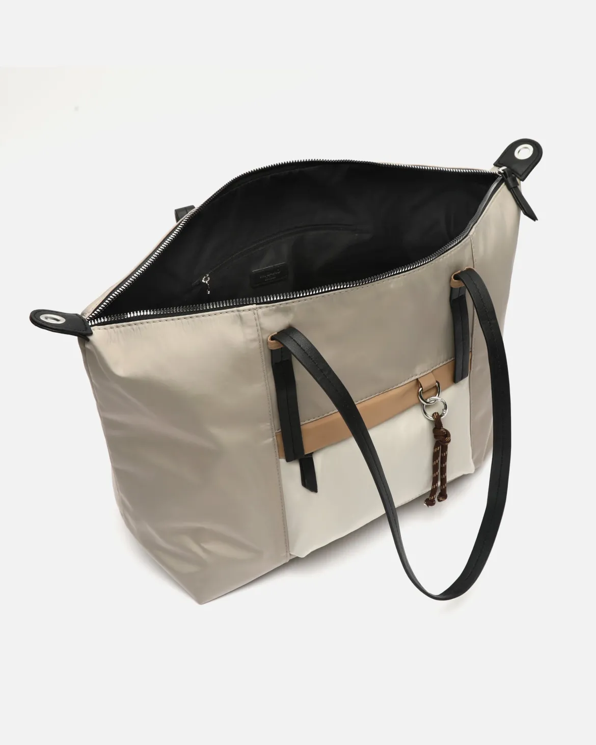 Bolso shopper grande en nylon con asa bandolera extraíble