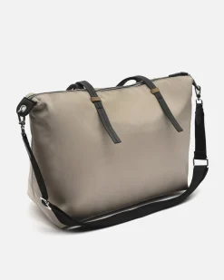 Bolso shopper grande en nylon con asa bandolera extraíble