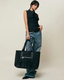 Bolso shopper grande en nylon con bolsillo para tablet