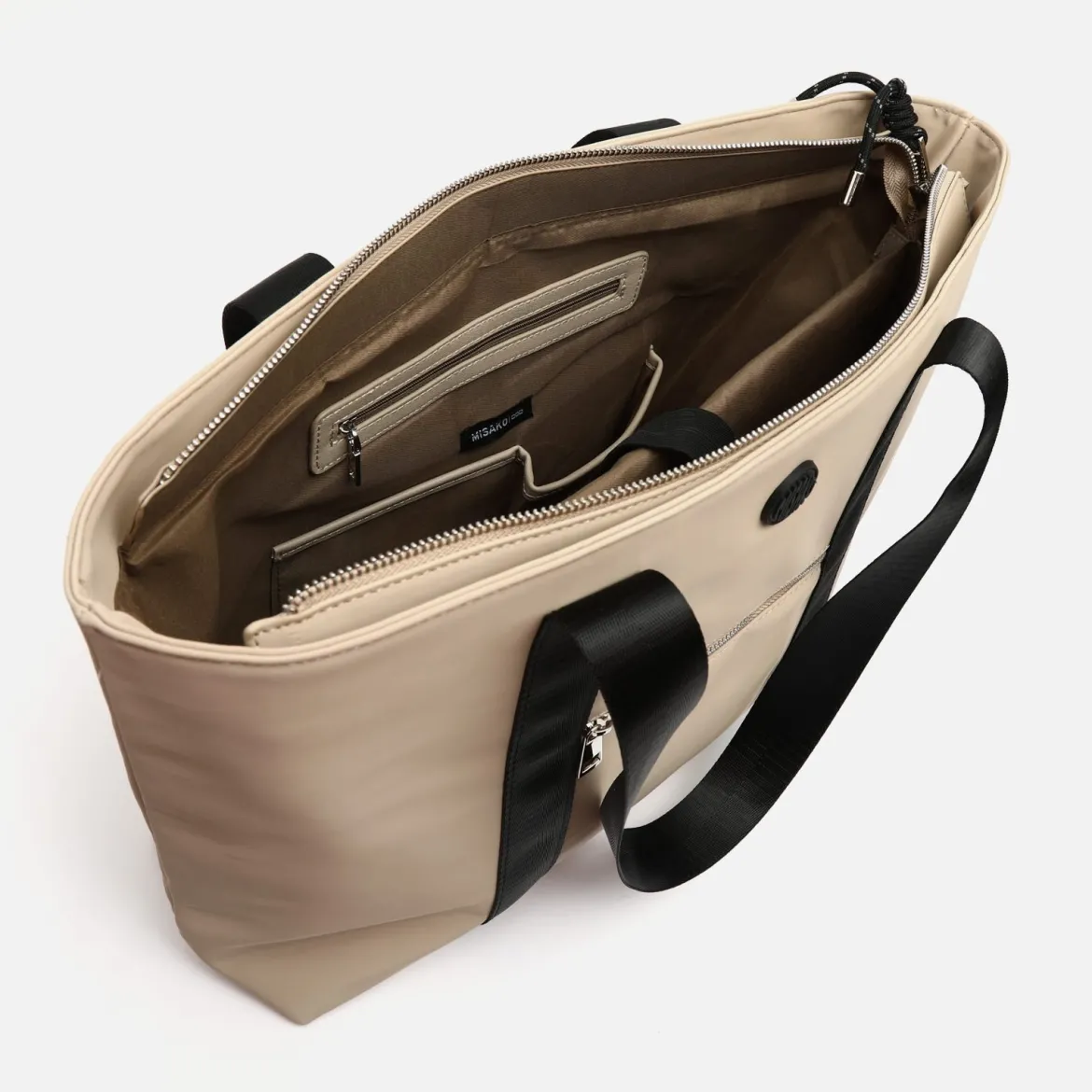 Bolso shopper grande en nylon con bolsillo para tablet