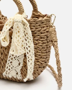 Bolso tipo cesta pequeño efecto rafia
