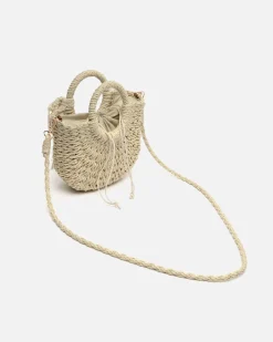 Bolso tipo cesta pequeño efecto rafia