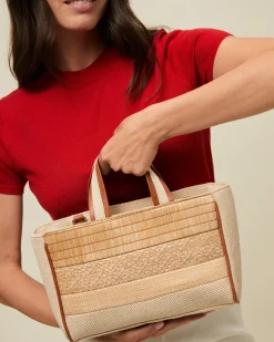 Bolso tote efecto rafia con asa bandolera extraíble