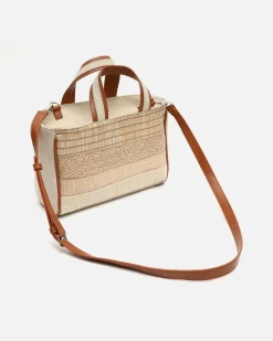 Bolso tote efecto rafia con asa bandolera extraíble