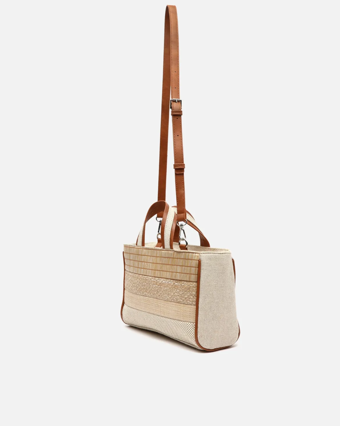 Bolso tote efecto rafia con asa bandolera extraíble