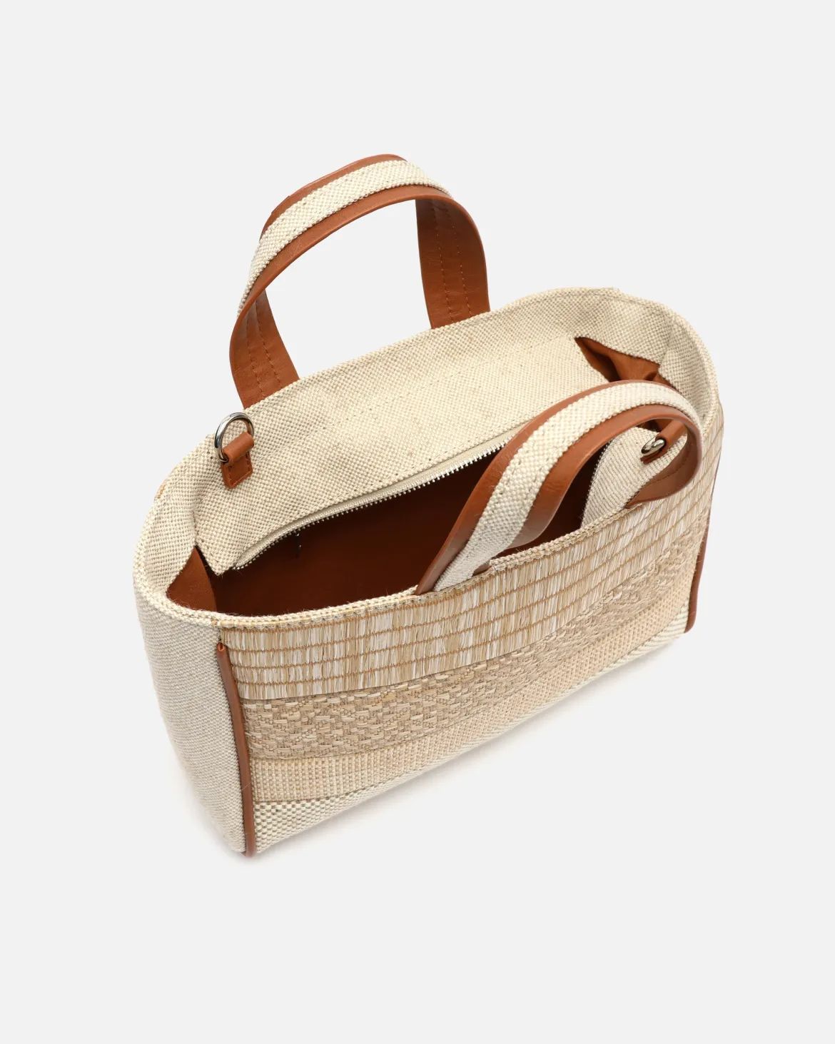 Bolso tote efecto rafia con asa bandolera extraíble