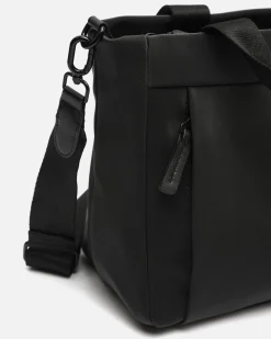 Bolso tote mediano en nylon con asa bandolera extraíble