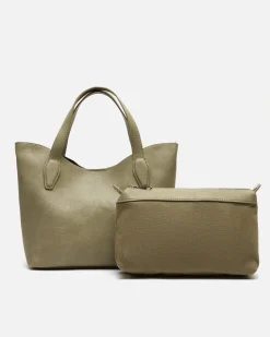 Bolso tote pequeño con neceser y asa bandolera extraíble