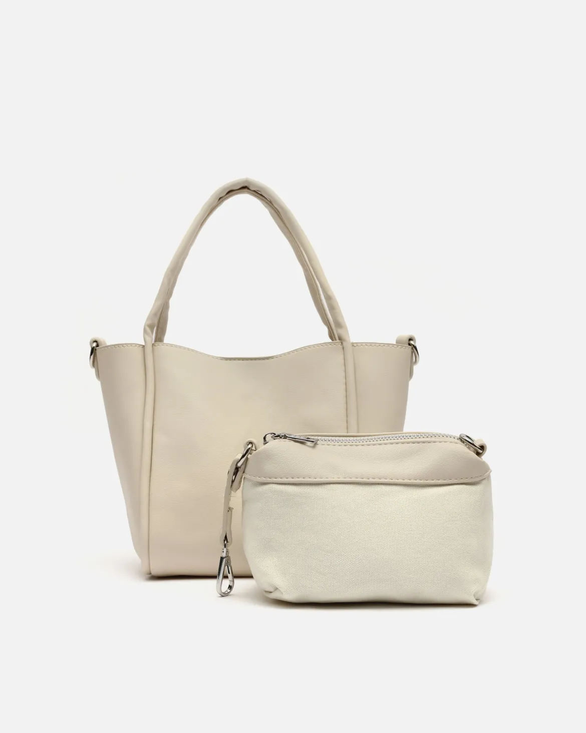 Bolso tote pequeño con neceser y asa bandolera extraíble
