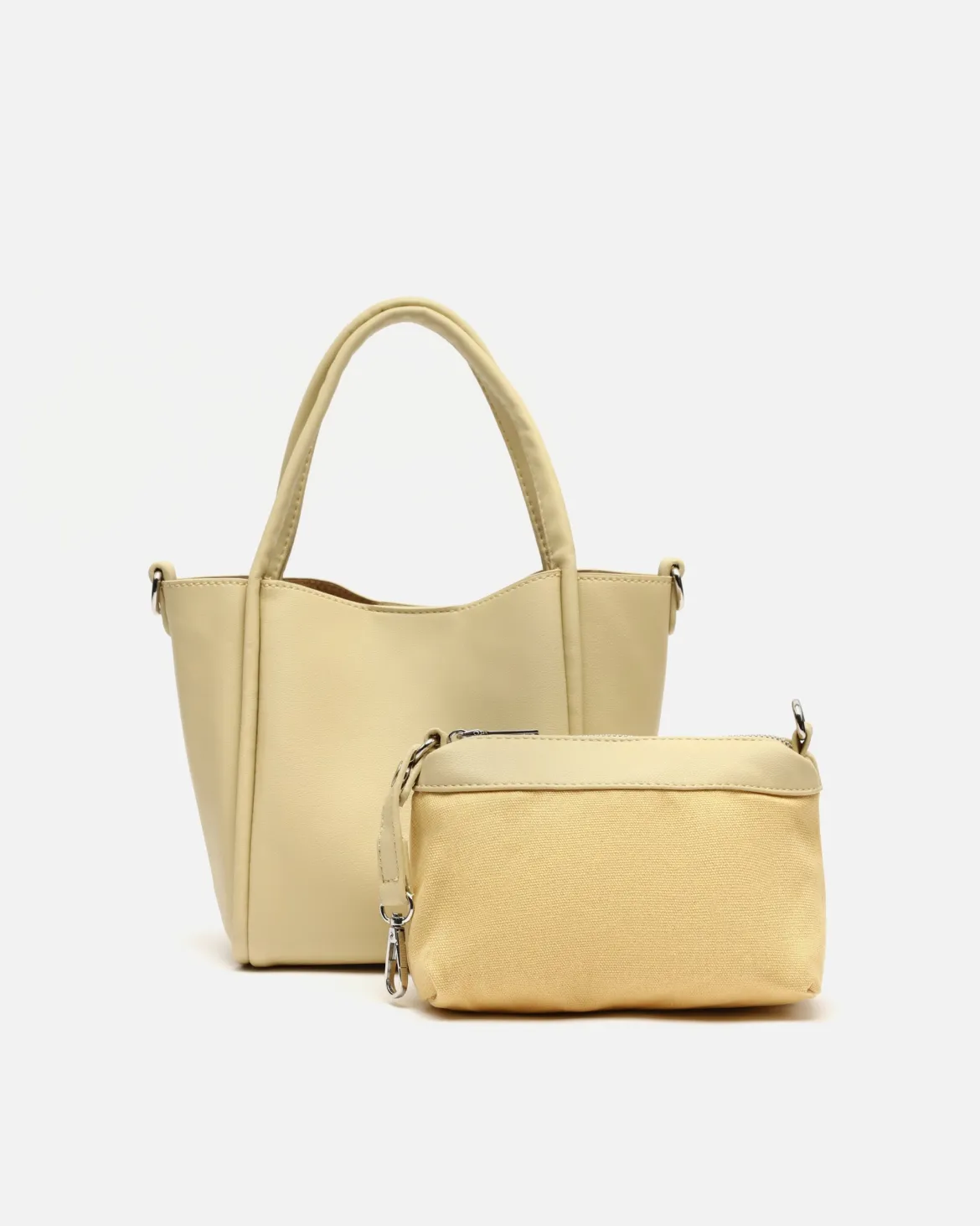 Bolso tote pequeño con neceser y asa bandolera extraíble