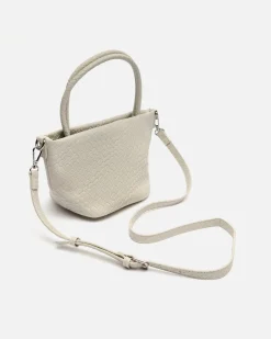 Bolso tote pequeño trenzado con asa bandolera extraíble