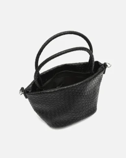 Bolso tote pequeño trenzado con asa bandolera extraíble