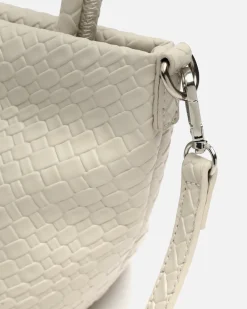 Bolso tote pequeño trenzado con asa bandolera extraíble