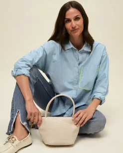 Bolso tote pequeño trenzado con asa bandolera extraíble