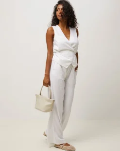 Bolso tote pequeño trenzado con asa bandolera extraíble