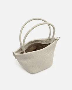 Bolso tote pequeño trenzado con asa bandolera extraíble