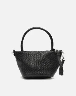 Bolso tote pequeño trenzado con asa bandolera extraíble