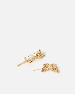 Broche flor y mariposa