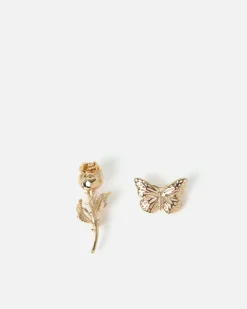 Broche flor y mariposa