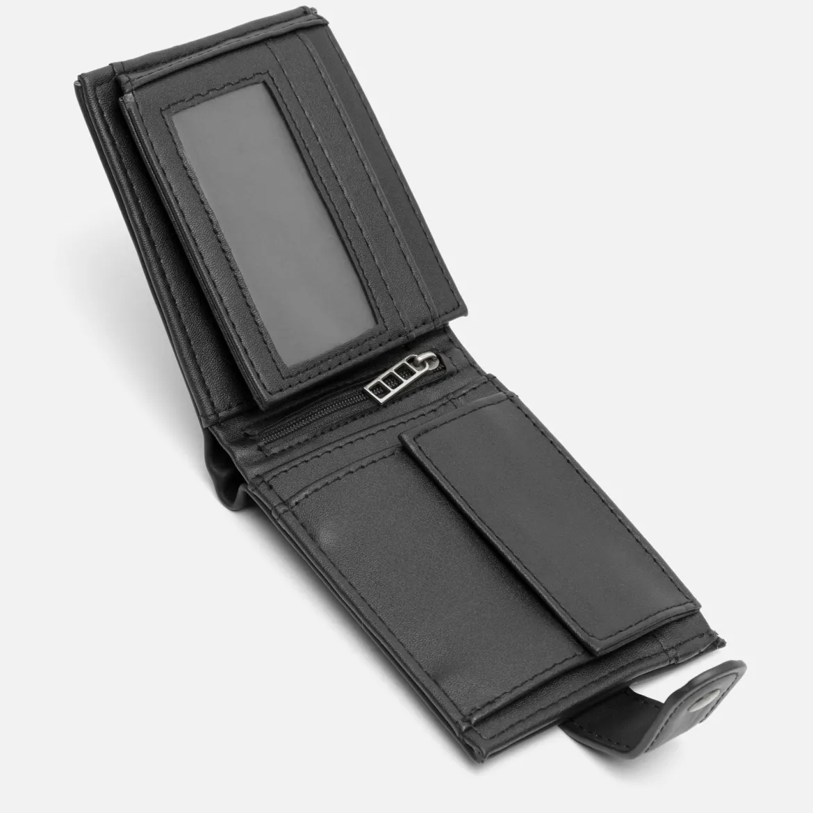 Cartera con compartimento para billetes, tarjetas y monedas con cierre