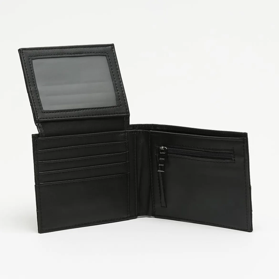 Cartera con compartimento para billetes, tarjetas y monedas