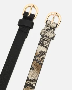 Cinturón doble estampado animal print