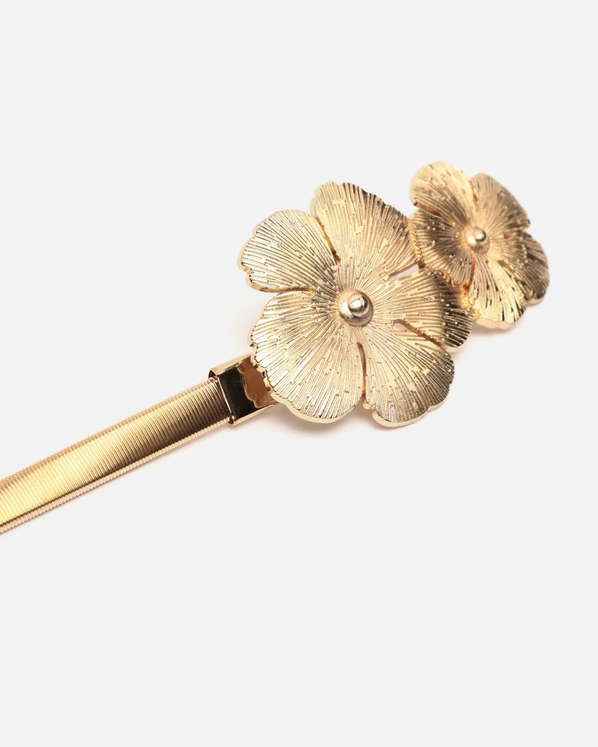 Cinturón fino metálico flor