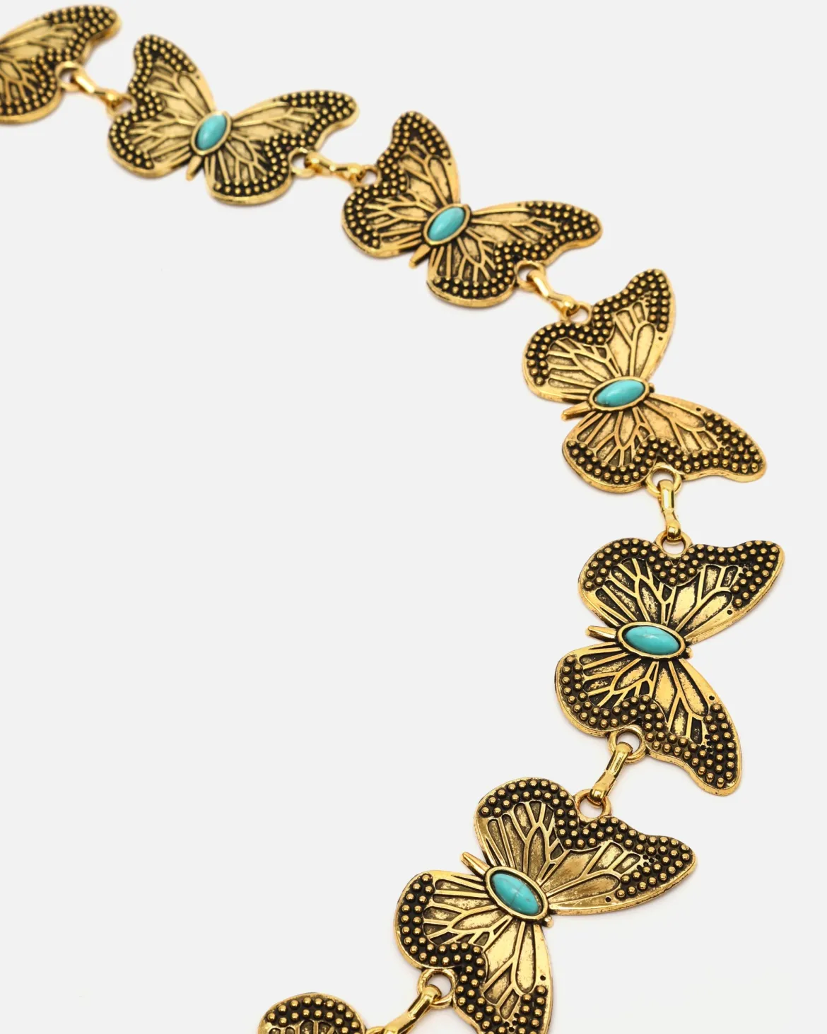 Cinturón metálico mariposas
