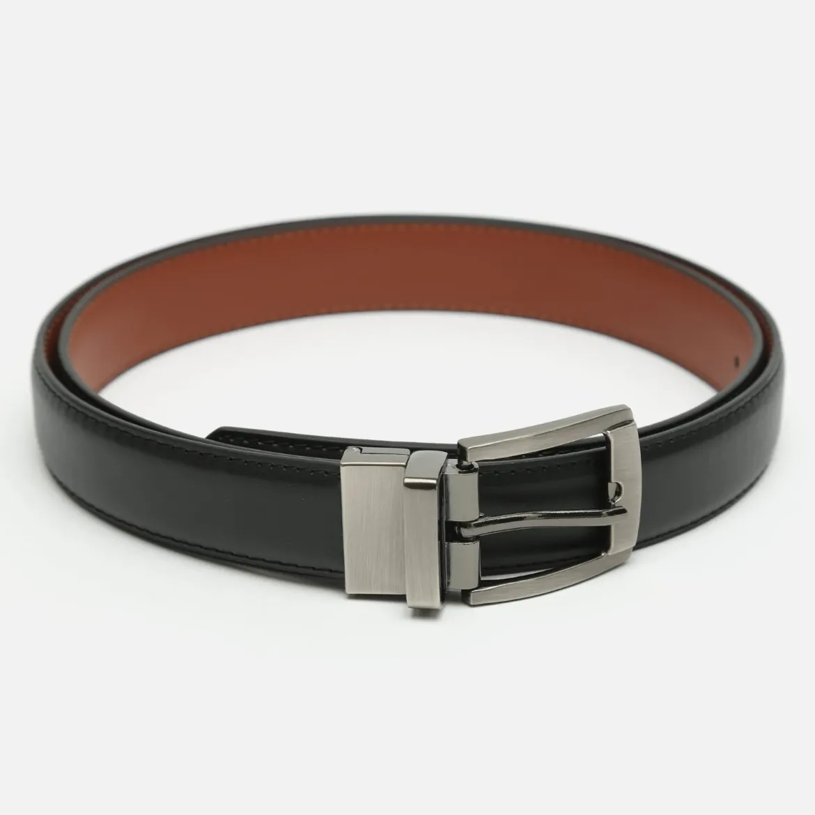 Cinturón reversible con hebilla cuadrada