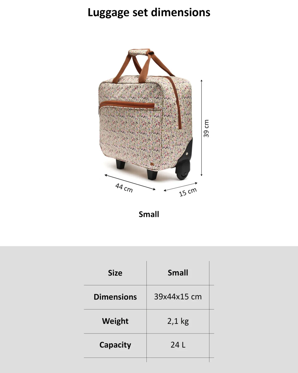 Maletín de viaje con ruedas estampado