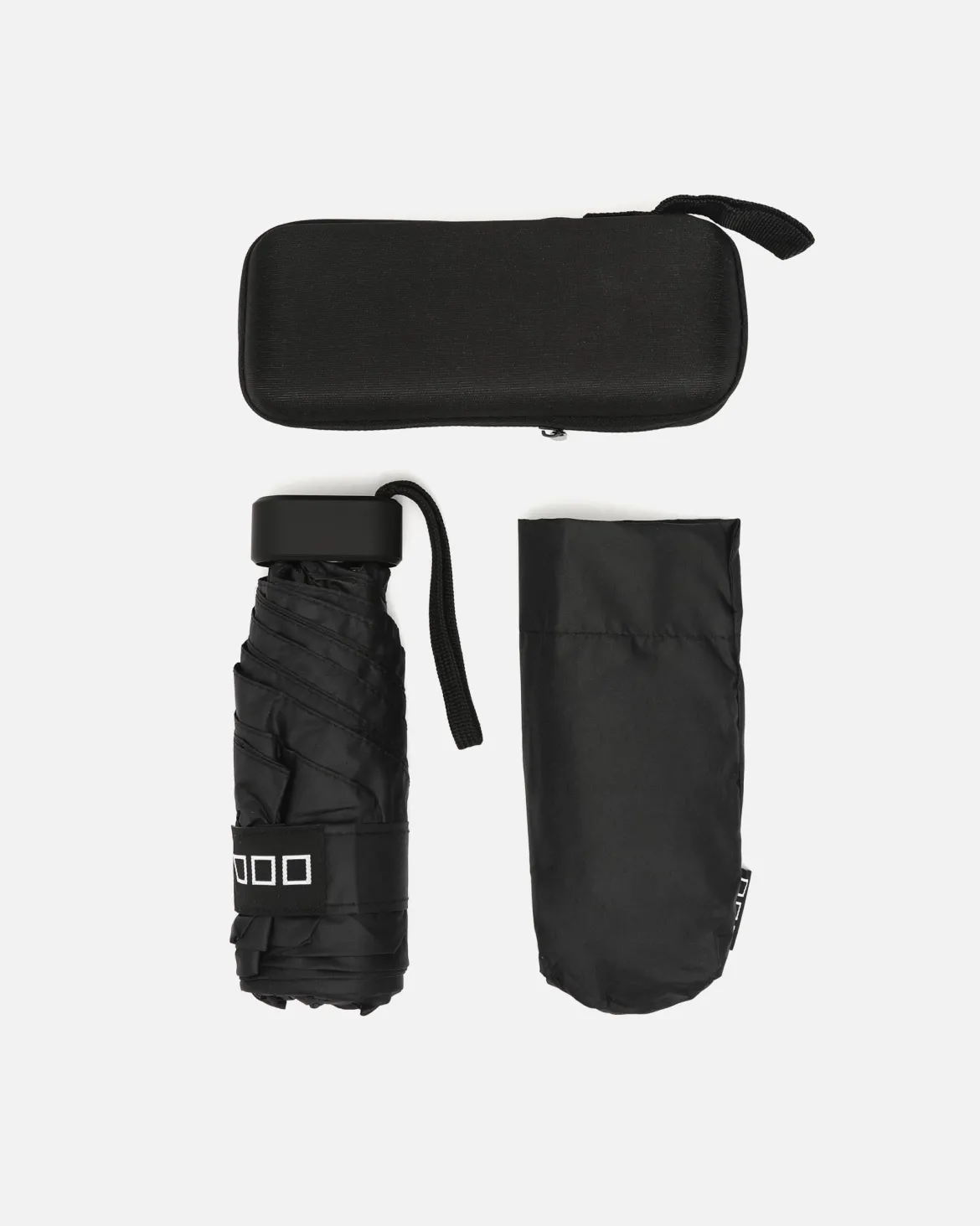 Mini paraguas plegable liso con estuche incluido