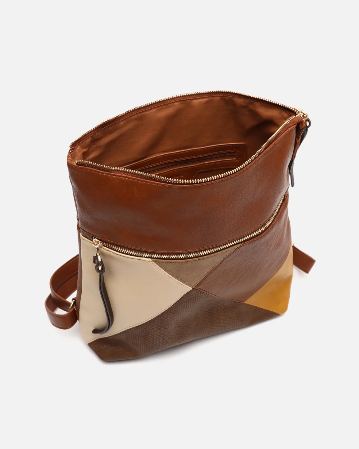 Mochila antirrobo con estampado patchwork