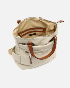 Mochila de tela con asa de mano