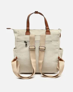 Mochila de tela con asa de mano