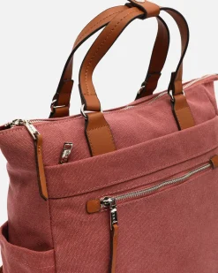 Mochila de tela con asa de mano